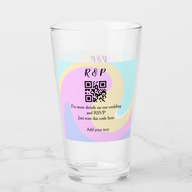 Bröllop webbplats osa q r kod lägg till namn glaskopp (Framsida)