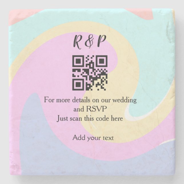 Bröllop webbplats osa q r kod lägg till namn stenunderlägg (Framsidan)
