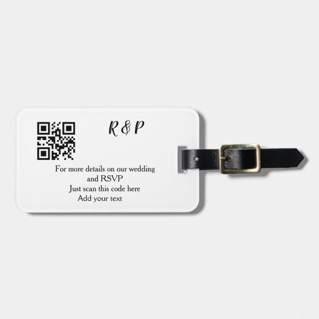 Bröllop webbplats osa q r kod lägger till namn tex bagagebricka (Horisontell Framsida)