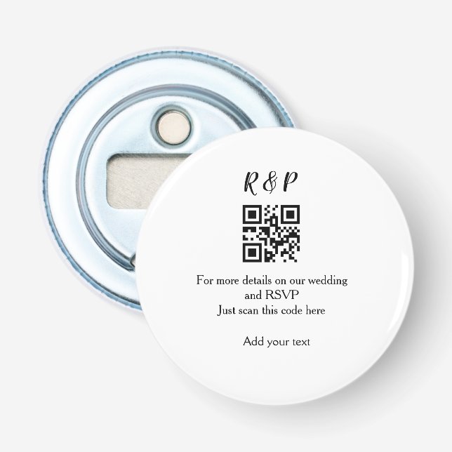 Bröllop webbplats osa q r kod lägger till namn tex flasköppnare (Framsidan)