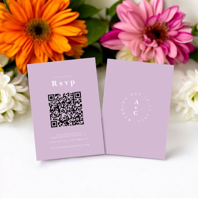 Bröllop webbplats | OSA QR-kod Fotoliliker Kort (wedding website , tie the knot qr code , modern wedding rsvp )