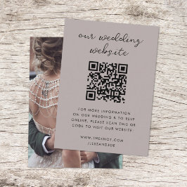 Bröllop webbplats | QR-kod - Minimalistisk fotoOSA Tilläggskort
