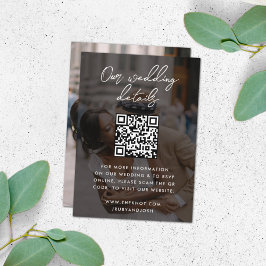 Bröllop webbplats | QR-kod - Minimalistisk fotoOSA Tilläggskort
