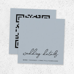 Bröllop-webbplats QR-kod Minimalistisk OSA av blåt Tilläggskort