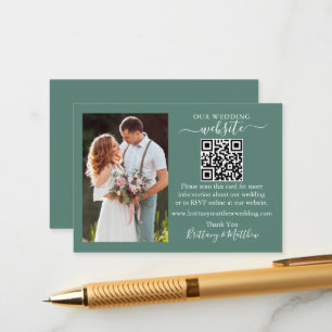 Bröllop webbplats QR Photo Eucalyptus Grönt Tilläggskort