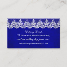 Bröllop webbplats Royal White Blue Cobalt Snöre Tilläggskort