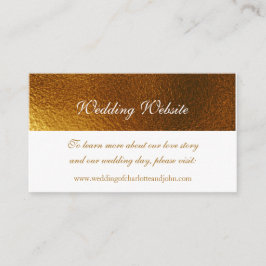 Bröllop webbplats Royal White Golden Shiny Tilläggskort