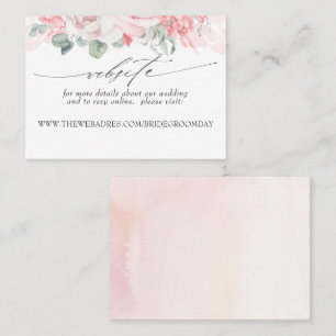 Bröllop webbplats Soft Rosa Flowers Visitkort