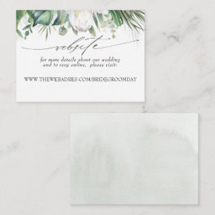Bröllop webbplats Soft White Flowers Visitkort