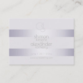 Bröllop webbplats | Violet Shimmer Rand Monogram Visitkort