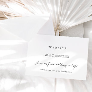 Bröllop-webbplatskort för enkel minimalistisk hölj