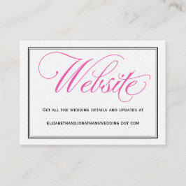Bröllop-webbplatskort för rosa Calligraphy-skript Tilläggskort