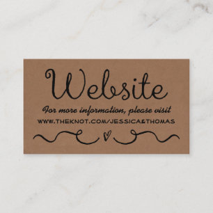 Bröllop webbplatskort Rustic Land Kraft Tilläggskort