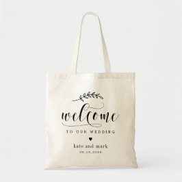 Bröllop Welcome Bag EDITABLE FÄRG Rustic Elegance Tygkasse