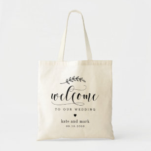 Bröllop Welcome Bag EDITABLE FÄRG Rustic Elegance Tygkasse