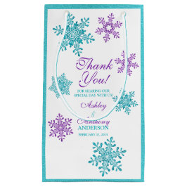 Bröllop Welcome Bag Lila Teal Winter Snowflake