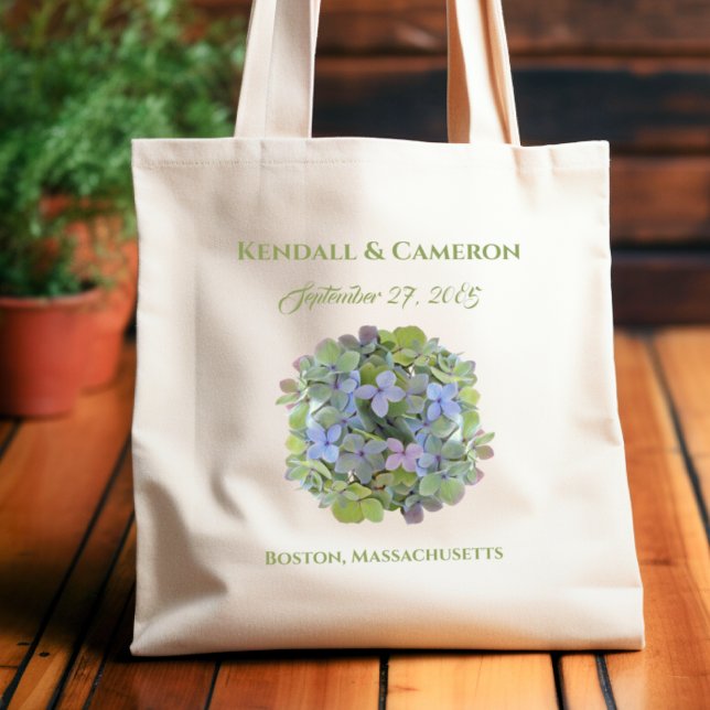 Bröllop Welcome Bag Vår Grönt Hydrangea Tygkasse (Skapare uppladdad)
