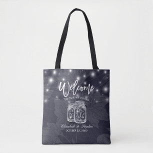 Bröllop Welcome Gift Bags Mason Burk String Ljus Tygkasse