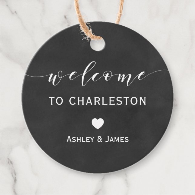 Bröllop Welcome Gift-Märkre, Chalkboard Welcome Gåvor Etiketter (Framsida)