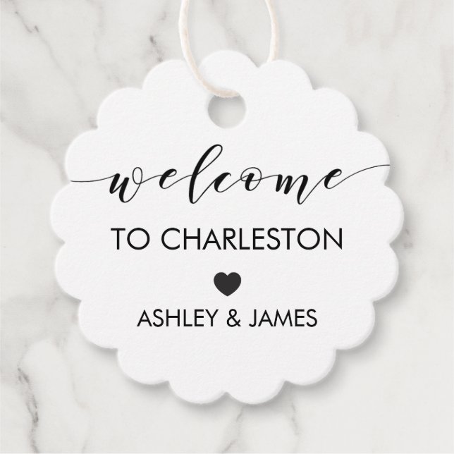 Bröllop Welcome Gift-Märkre för Hotel Welcome Bag Gåvor Etiketter (Framsida)