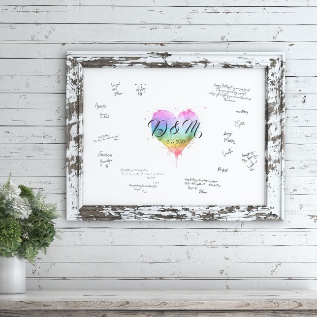 Bröllop Welcome Guestbook Rainbow, LGBT Pride Sign Poster (Skapare uppladdad)