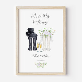 Bröllop Welly Boots Poster