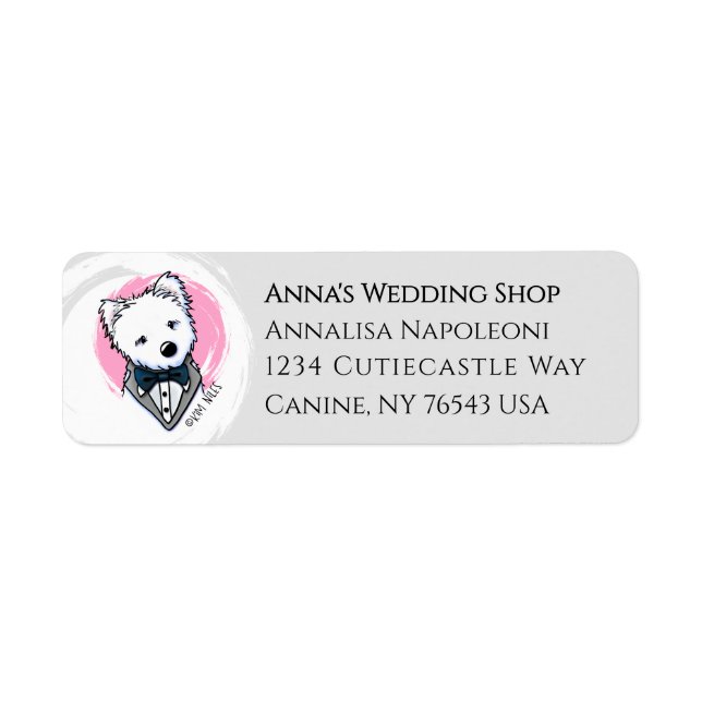Bröllop Westie-adressetikett Returadress Etikett (Framsidan)