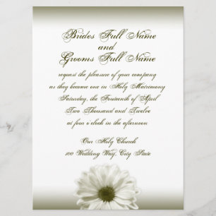 Bröllop White Antique Daisy Inbjudningar