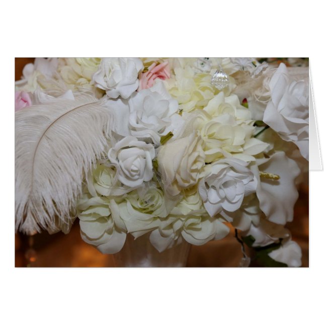 Bröllop White Blommars Romantic Destiny's Destiny Hälsningskort (Framsidan Horizontal)
