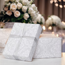 Bröllop White Damask Classic Timless Elegance Presentpapper