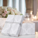 Bröllop White Damask Simple Timless Elegance Presentpapper<br><div class="desc">Bröllop White Damask Simple Elegance Wrapping Papper</div>