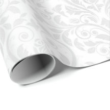Bröllop White Damask Stylized Heart & Ro Wrappin