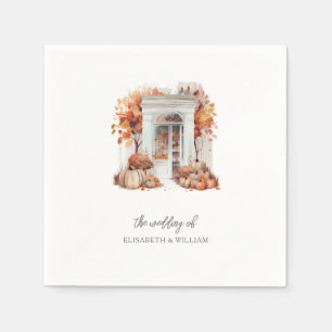 Bröllop White Front Door Fall Pappersservett