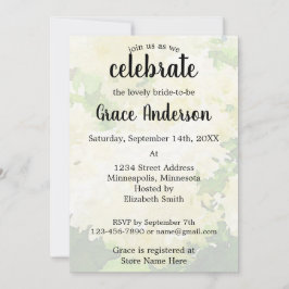 Bröllop-White Hydrangeas Inbjudningskort för möhip