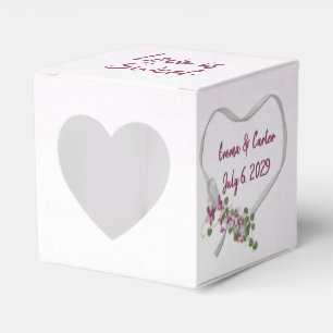 Bröllop White Ribbon Heart Presentaskar
