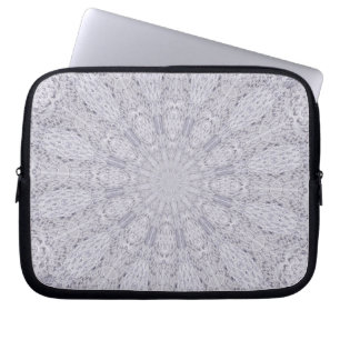 Bröllop White Snöre Mandala Kaleidoscope Abstrakt Laptop Fodral