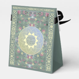 Bröllop Wildblomma Mandala w/para+Date Presentaskar