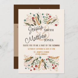 Bröllop Wildblommor Modern Inspiritivity Elegant Inbjudningar