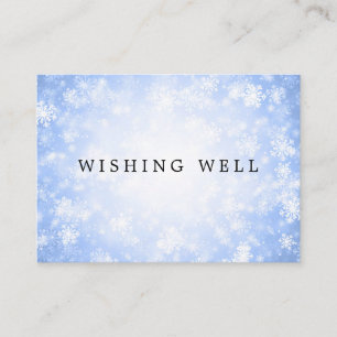 Bröllop Wishing well Blue Winter Wonderland Tilläggskort