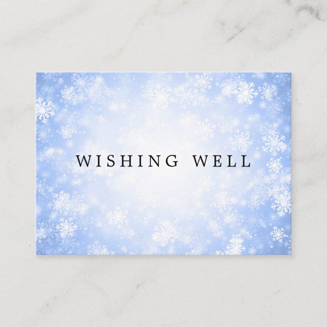 Bröllop Wishing well Blue Winter Wonderland Tilläggskort (Framsida)
