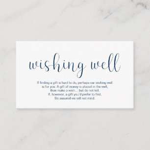 Bröllop Wishing well, Minimal design, Flottans blå Tilläggskort