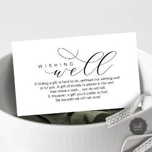 Bröllop Wishing well, Modern elegans minimal Tilläggskort