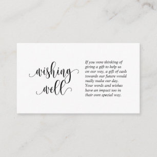 Bröllop Wishing well, Modern Script Design Enclosu Tilläggskort