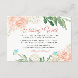 Bröllop Wishing well  Peach Chic Blommigt Tilläggskort