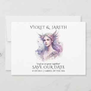 Bröllop Woodland Forest Fairy Spara Datumet