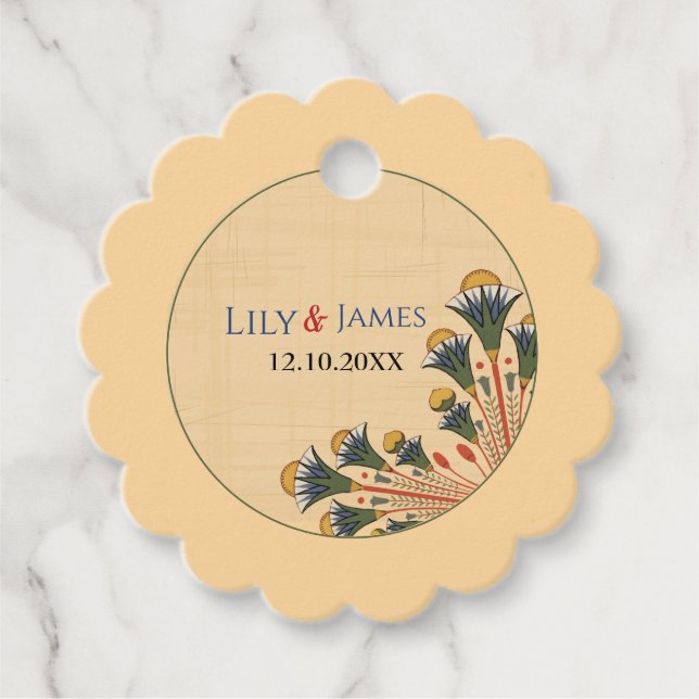 Bröllopapper Pharaoniskt kulturarv på papyrus Gåvor Etiketter (Framsida)