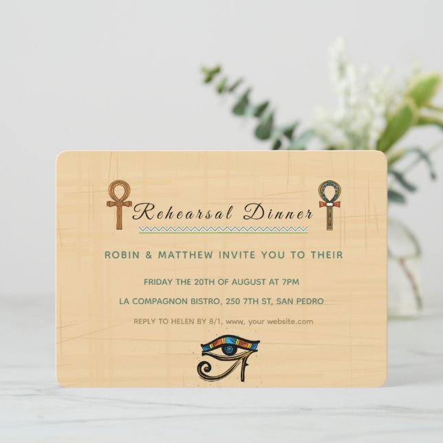 Bröllopapper Pharaoniskt kulturarv på papyrus Inbjudningar (Stående Fram)