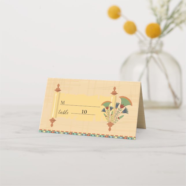 Bröllopapper Pharaoniskt kulturarv på papyrus Placeringskort (Framsida)