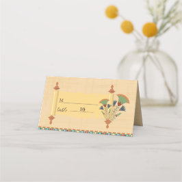 Bröllopapper Pharaoniskt kulturarv på papyrus Placeringskort