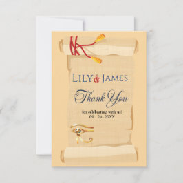 Bröllopapper Pharaoniskt kulturarv på papyrus Tack Kort